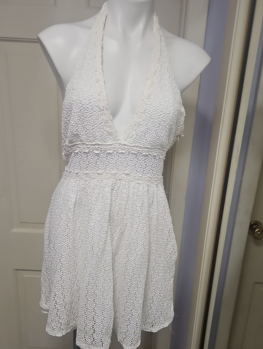 Free People Marylnn Monroe Style  Crochet Halter Dress